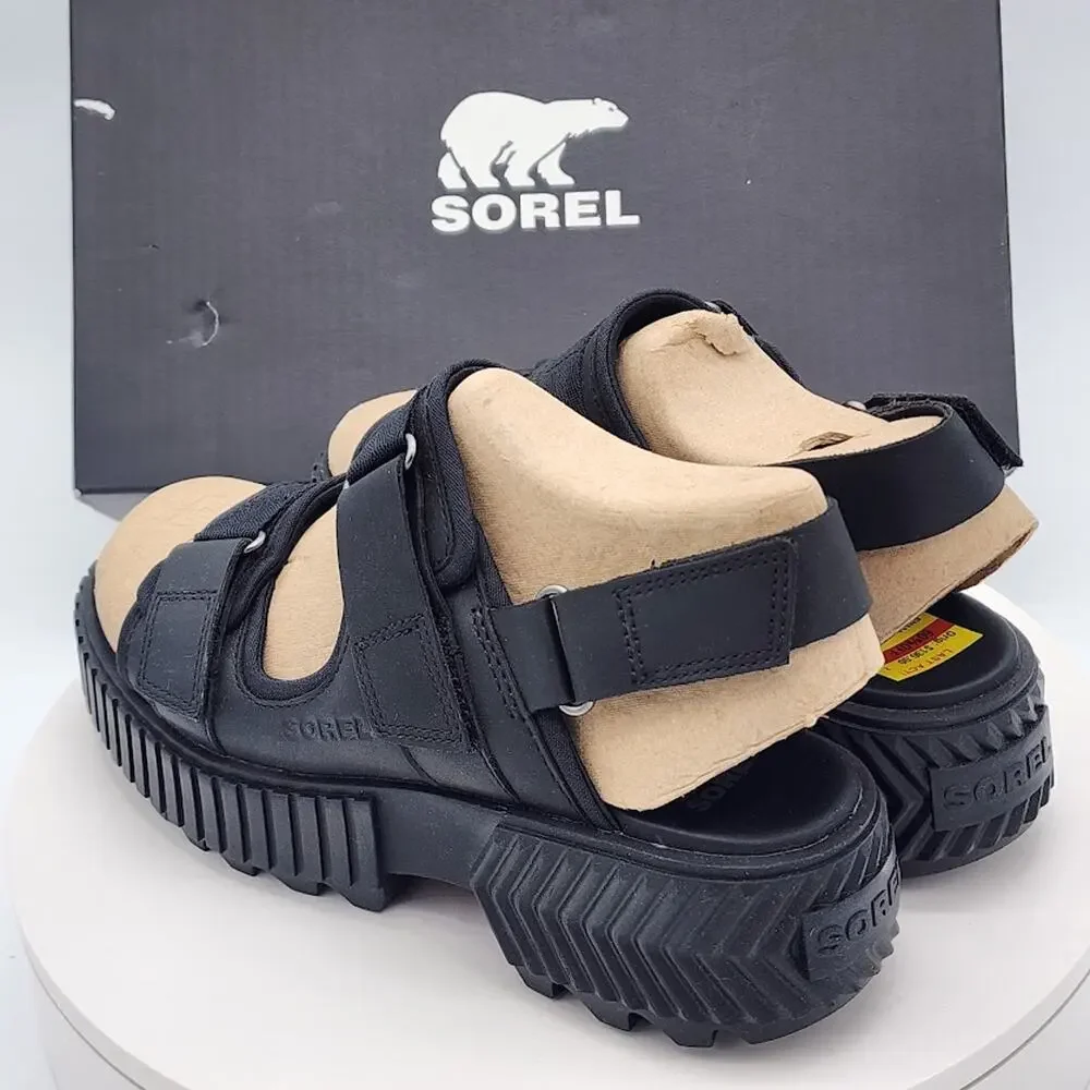 NEW Sorel ONA Ave Multistrap Black Women's Size 8.5 Sport Platform Sandals
